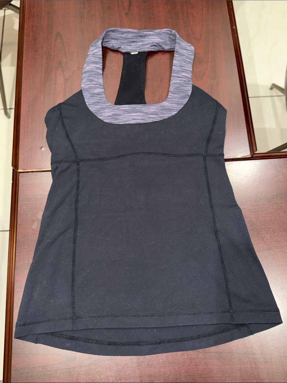 Lululemon Mesh Racerback Tank, Black & Grey, Size 6